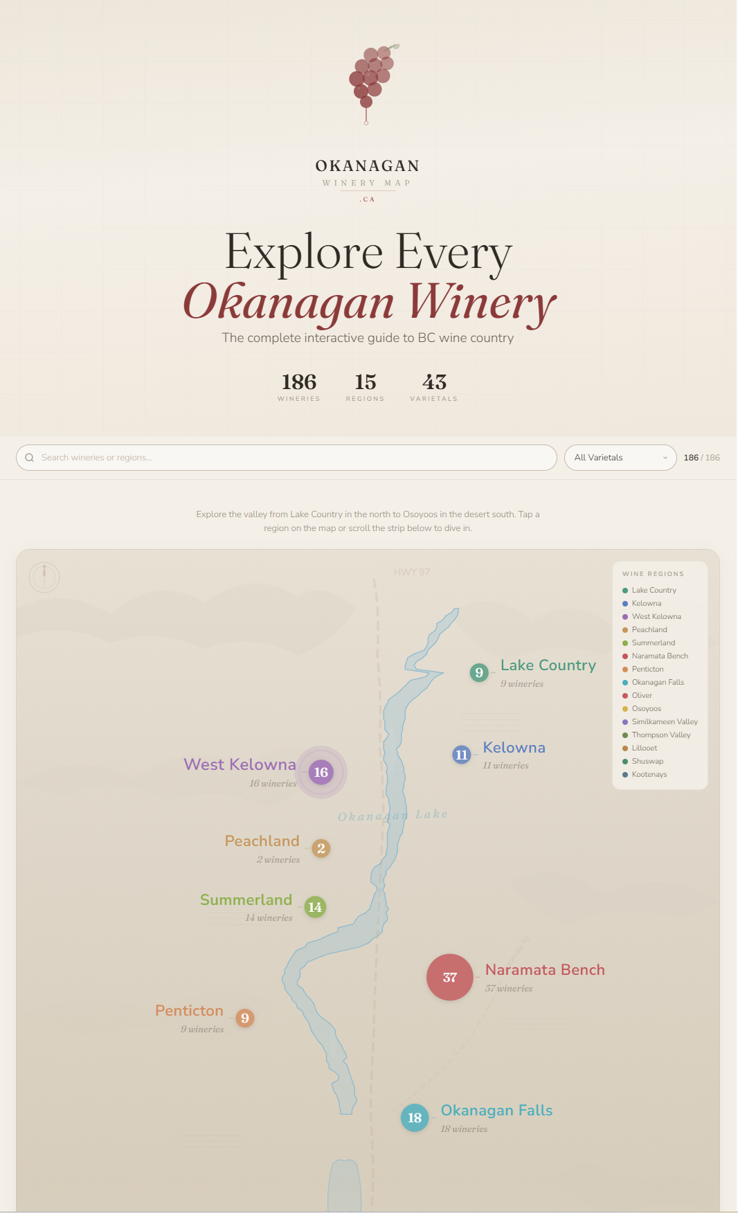 Okanagan Winery Map